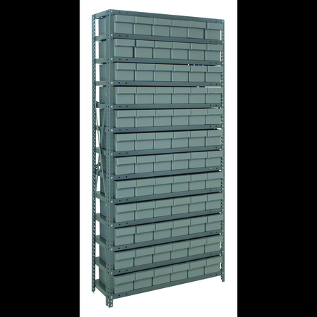 QUANTUM STORAGE SYSTEMS Steel Shelving with plastic bins 1275-601GY